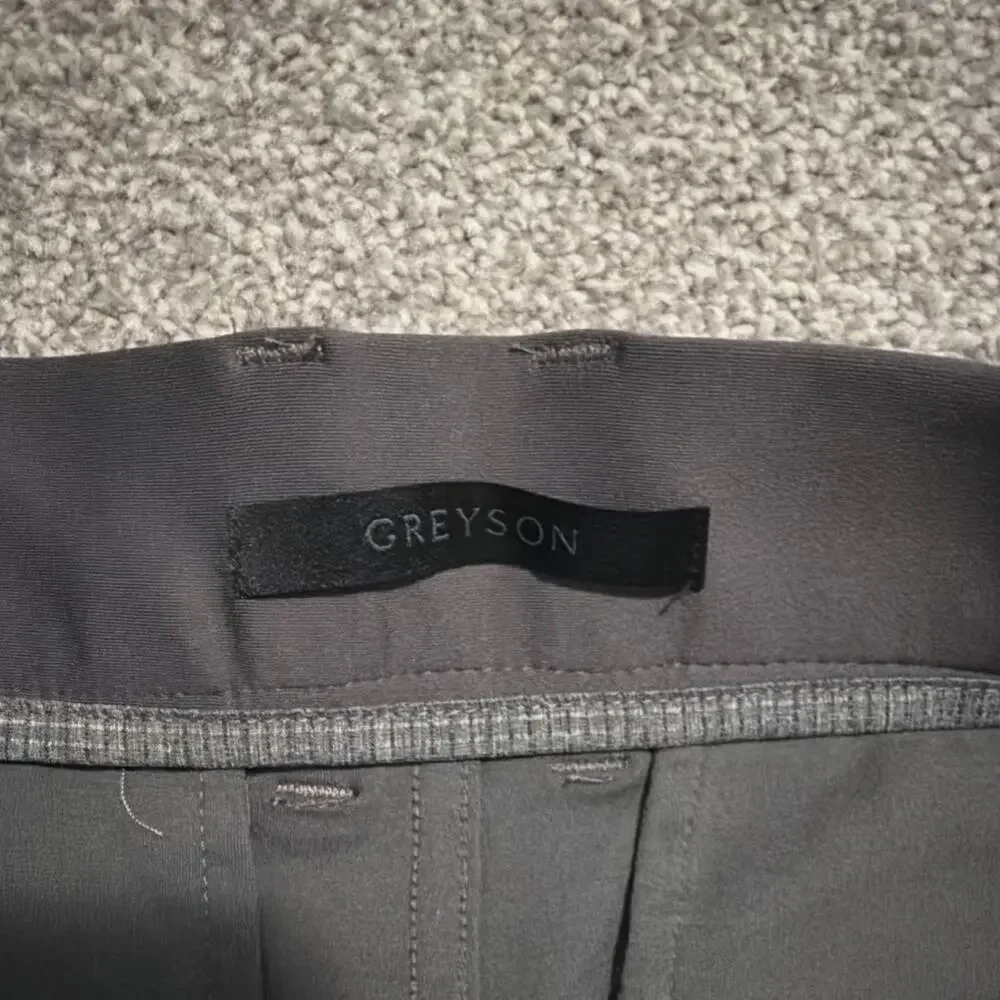 Greyson Men's Gray Solid Pants Regular Size 34/32 34